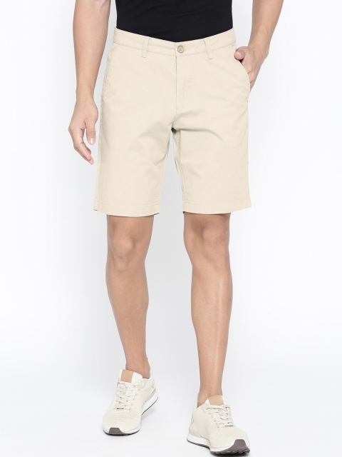 

John Players Men Beige Solid Slim Fit Chino Shorts