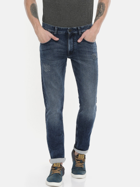 

John Players Men Blue Slim Fit Low-Rise Low Distress Jeans