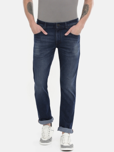 

John Players Men Blue Regular Fit Low-Rise Clean Look Stretchable Jeans