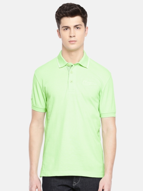 

John Players Men Green Slim Fit Solid Polo Collar Pure Cotton T-shirt