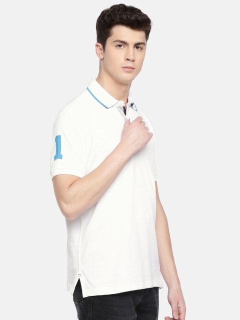 

John Players Men White Slim Fit Solid Polo Collar T-shirt