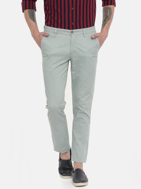 

John Players Men Green Slim Fit Printed Chinos