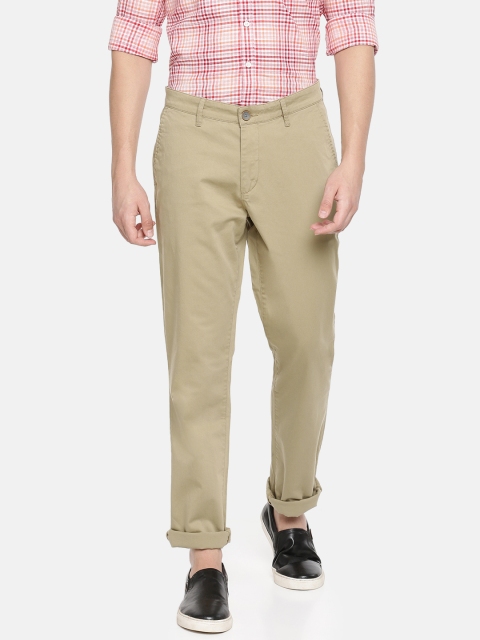 

John Players Men Beige Slim Fit Solid Chinos