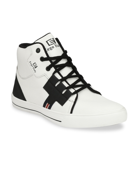 

Eego Italy Men Black & White Colourblocked Synthetic Mid-Top Sneakers