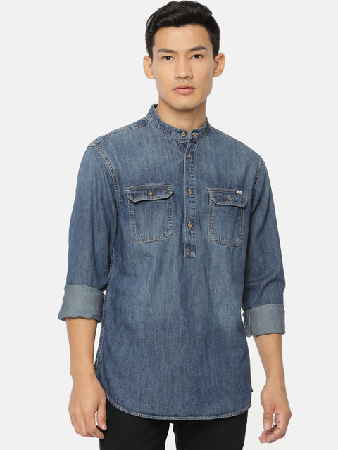

Jack & Jones Men Blue Regular Fit Solid Casual Denim Shirt