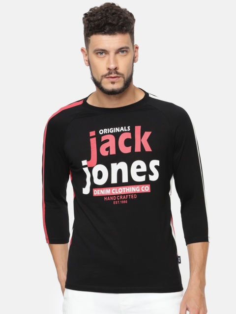 

Jack & Jones Men Black Printed Round Neck T-shirt
