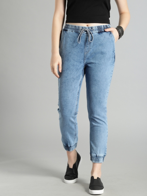 

Roadster Women Blue Jogger Mid-Rise Clean Look Stretchable Jeans