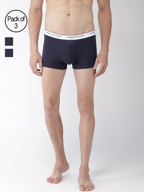 

Tommy Hilfiger Men Pack of 3 Solid Trunks P9AB4172, Navy blue