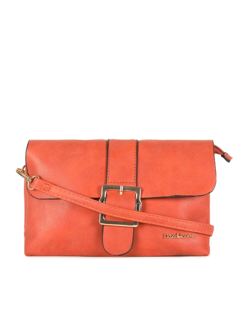 

David Jones Orange Solid Sling Bag