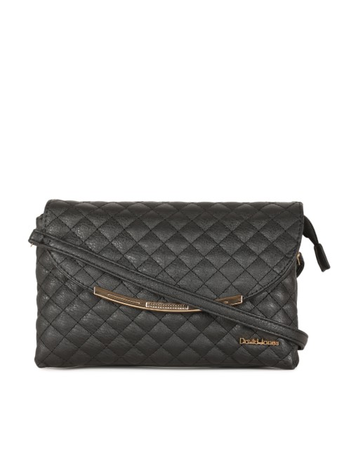 

David Jones Black Self Design Sling Bag