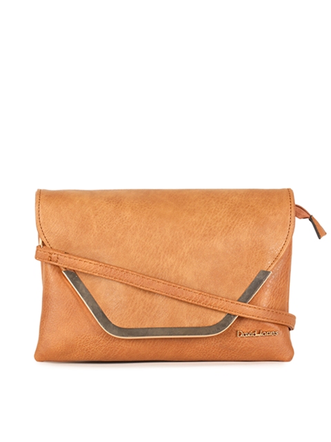 

David Jones Camel Brown Solid Handheld Bag
