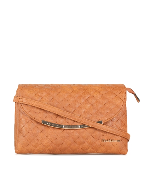 

David Jones Tan Brown Solid Sling Bag