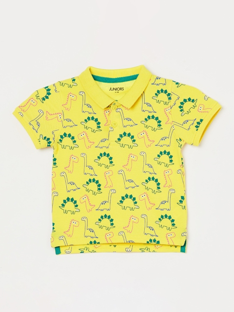 

Juniors by Lifestyle Boys Yellow Printed Polo Collar T-shirt