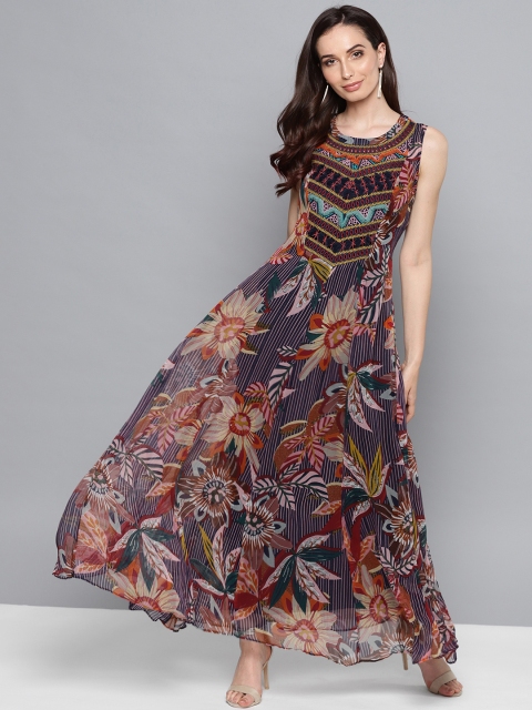 

Label Ritu Kumar Women Multicoloured Floral Printed Maxi Dress, Multi