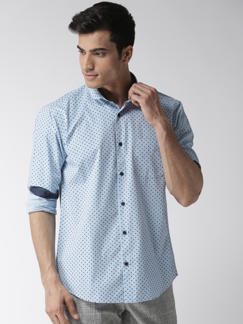 

Richlook Men Blue Regular Fit Printed Smart Casual Shirt