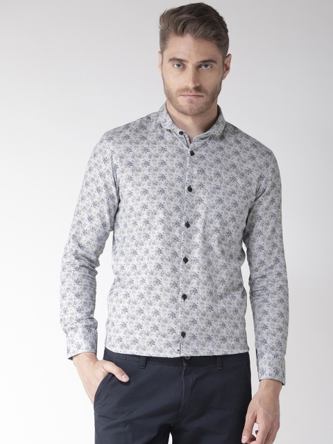 

Richlook Men Grey Regular Fit Printed Smart Casual Shirt