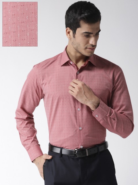 

Richlook Men Red Regular Fit Self Design Formal Shirt