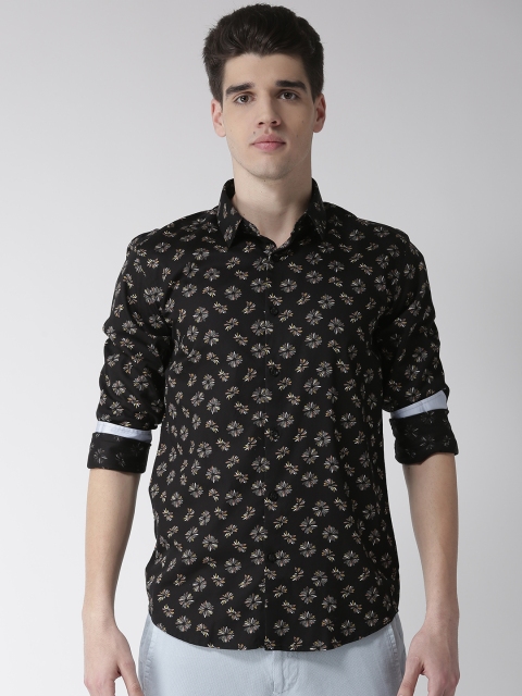 

Richlook Men Black Regular Fit Printed Casual Shirt