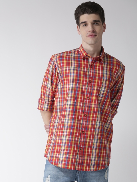 

Richlook Men Red & Yellow Slim Fit Checked Casual Shirt