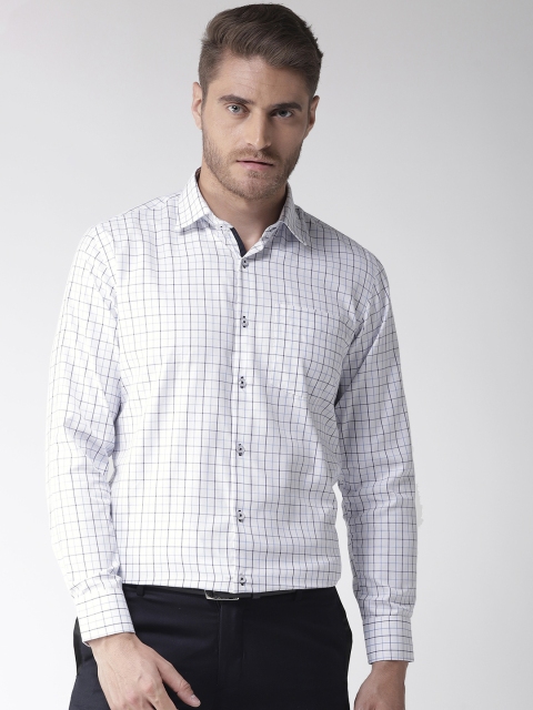

Richlook Men White & Blue Regular Fit Checked Smart Casual Shirt