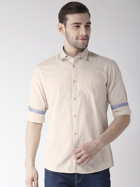 

Richlook Men Beige Regular Fit Solid Casual Shirt