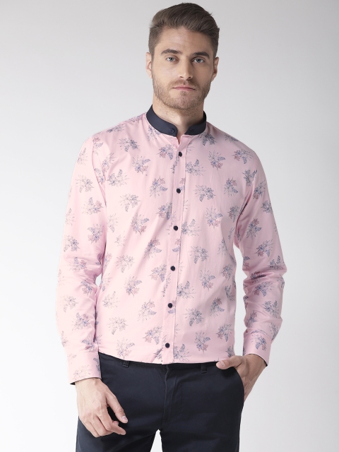 

Richlook Men Pink & Blue Regular Fit Printed Smart Casual Shirt