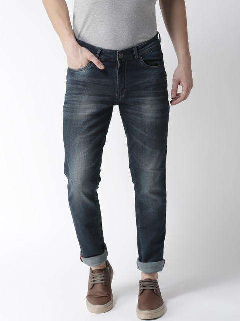 

Richlook Men Navy Blue Slim Fit Mid-Rise Clean Look Jeans
