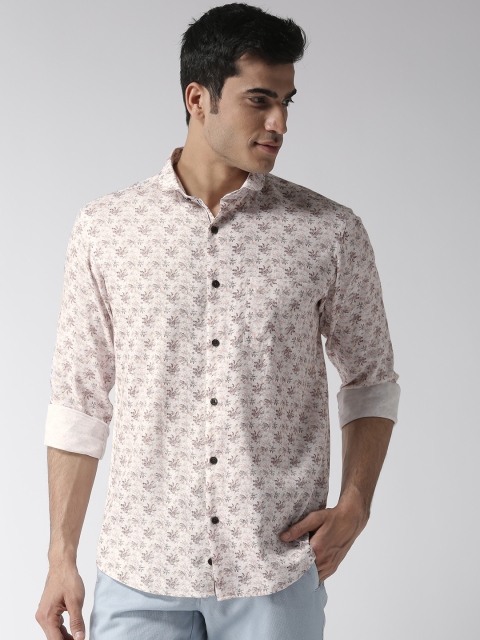 

Richlook Men Off-White & Brown Regular Fit Printed Smart Casual Shirt