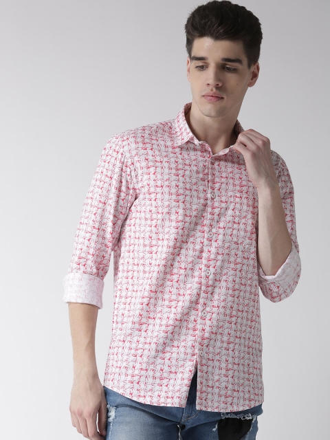 

Richlook Men Red & White Slim Fit Printed Casual Shirt