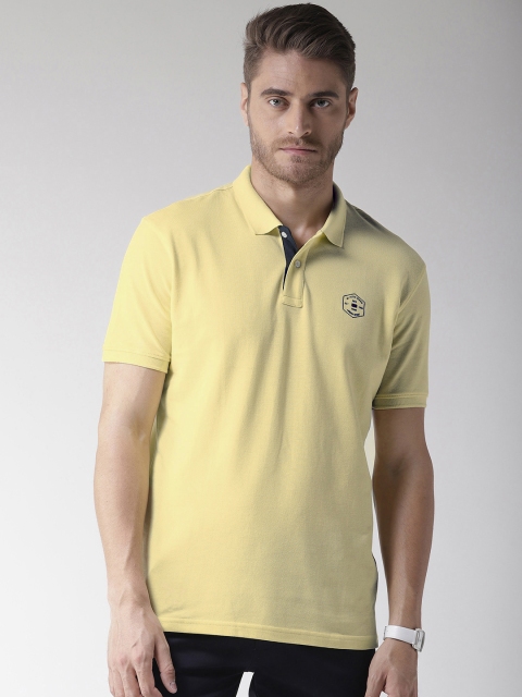 

Richlook Men Yellow Solid Polo Collar T-shirt