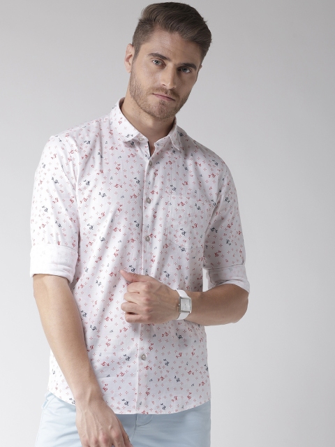 

Richlook Men White & Red Slim Fit Printed Casual Shirt