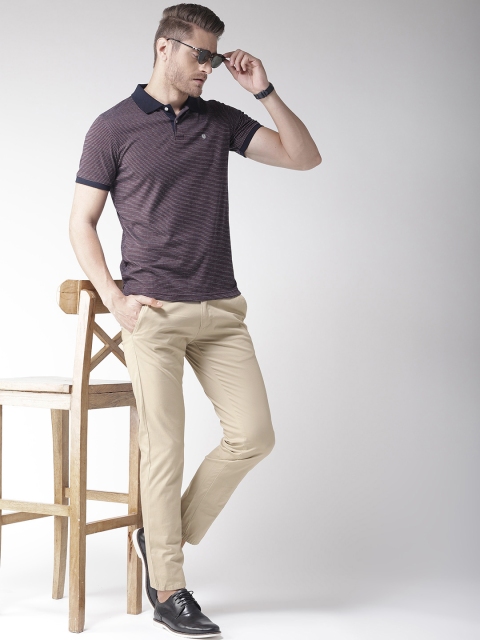 

Richlook Men Beige Slim Fit Solid Regular Trousers