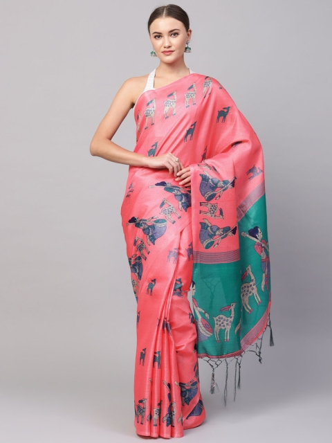 

KALINI Pink Printed Saree