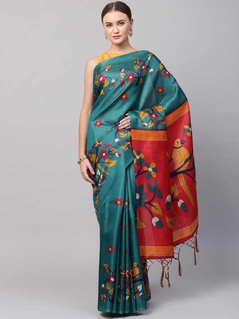 

KALINI Teal Green Printed Saree