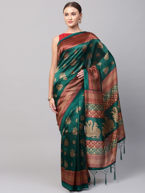 

Ishin Green & Beige Printed Saree