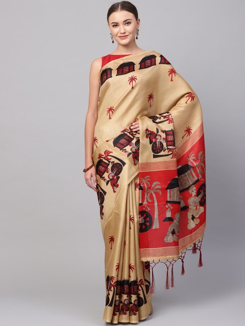 

Ishin Beige Printed Saree