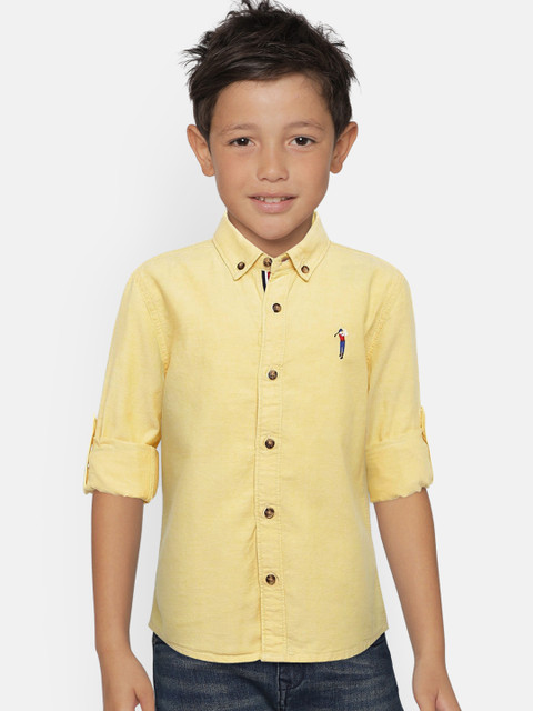 

Bossini Boys Yellow Regular Fit Solid Casual Shirt