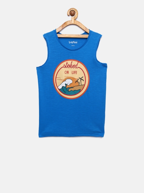 

Bossini Boys Blue Printed T-shirt