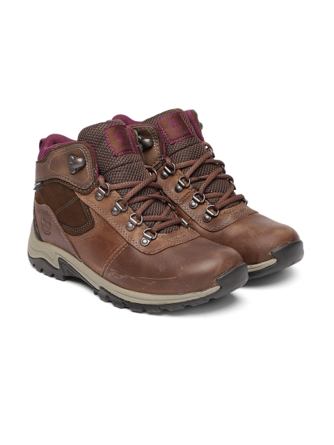 

Timberland Men Brown Solid MT. MADDSEN Leather Mid-Top Hiking Boots