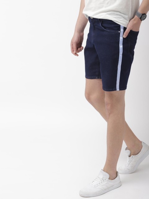 

Mast & Harbour Men Blue Solid Regular Fit Denim Shorts