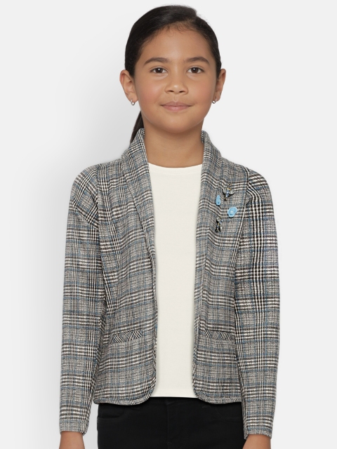 

Tiny Girl Girls Blue Checked Tailored Jacket & White Top, Grey
