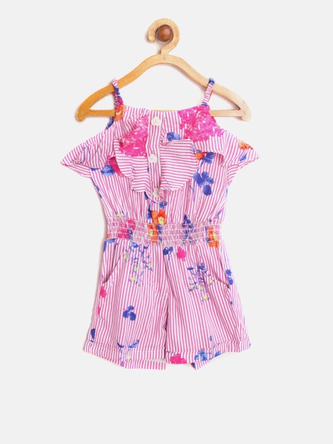 

Tiny Girl Girls Pink & Off-White Striped Playsuit