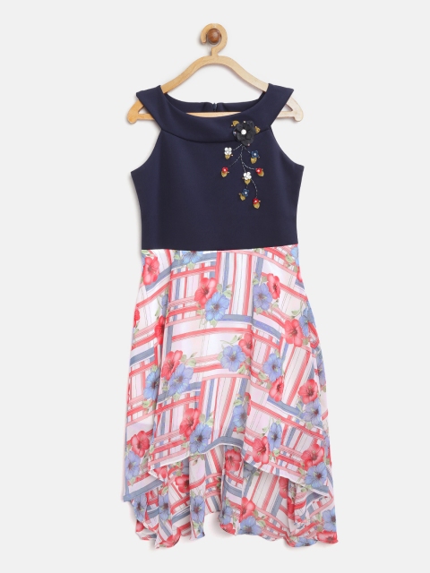 

Tiny Girl Navy & White Printed A-Line Dress, Navy blue