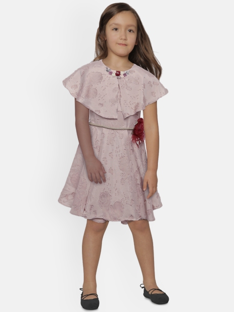 

Tiny Girl Girls Taupe Solid Fit and Flare Dress