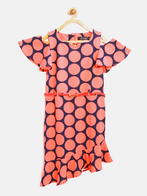 

Tiny Girl Coral Red Printed A-Line Dress