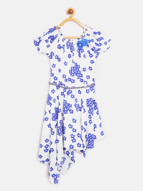 

Tiny Girl Girls Blue & White Floral Print Fit & Flare Dress