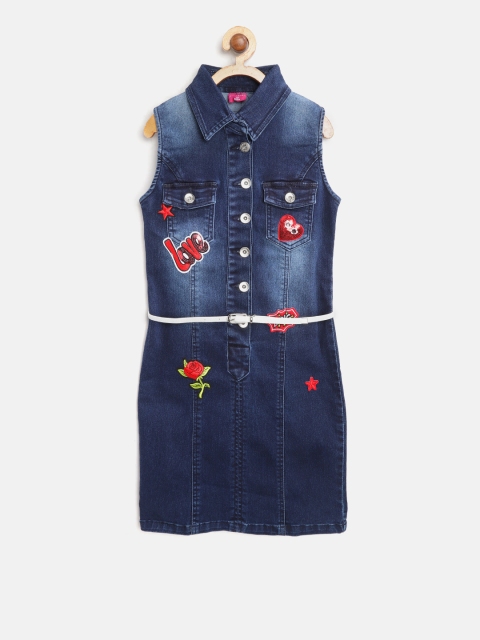 

Tiny Girl Navy Washed Denim Shirt Dress, Navy blue