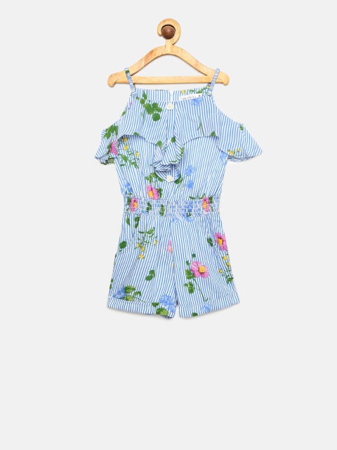 

Tiny Girl Blue Printed Playsuit