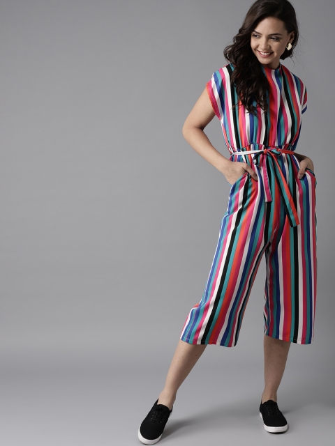 

HERE&NOW Multicoloured Striped Basic Jumpsuit, Multi