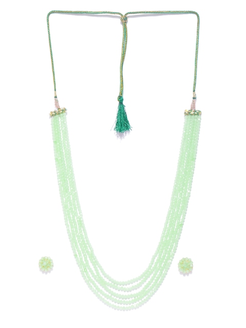 

damani Green Gold-Plated Beaded Layered Jewellery Set